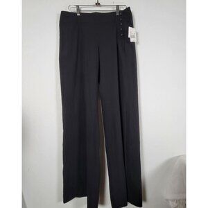 Cabi Womens Mid-Rise Wide-Leg Dress Pants Size 10 Black Stretch Style # 896 New